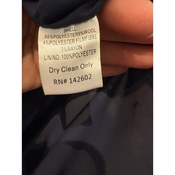 Sail to Sable Fringe Trim Wool Blend Fit & Flare Navy Dress MSRP $288 Size M NWT - Picture 6 of 8